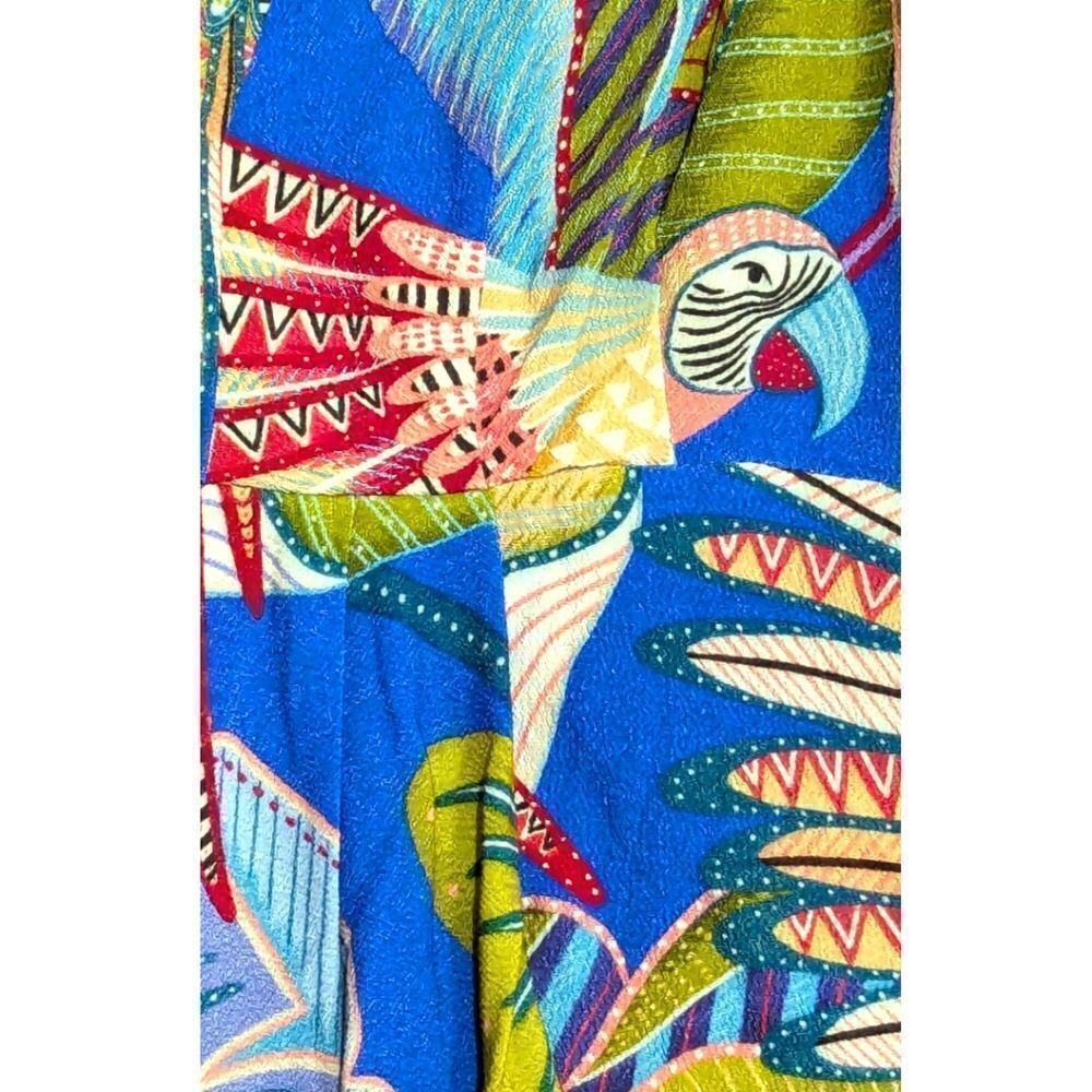 FARM Rio Blue Macaw Flight Maxi Dress Women's S Festive Colorful Bird Print NWT - Picture 8 of 10